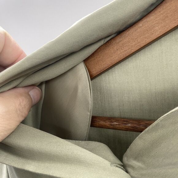 VTG ANNA & FRANK 100% SILK LIGHT GREEN LS BLOUSE SHOULDER PADS WOMENS XL - Picture 10 of 13